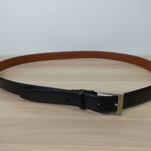 Black Genuine Leather Dress Belt Mens 50 125 4XL Full Grain Silver Buckle Jean